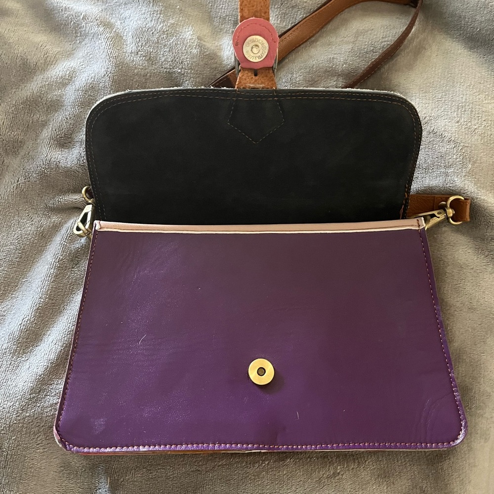 Stylish Purple and Animal print black spots Women's Bag - Picture 2 of 7